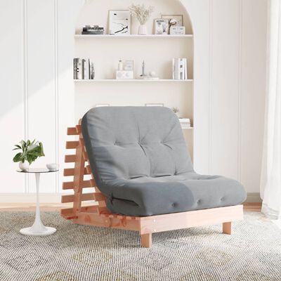 vidaXL Futonbäddsoffa med madrass 90x206x11 cm massivt douglasträ