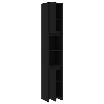 vidaXL Badrumsskåp svart 30x30x183,5 cm konstruerat trä