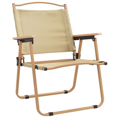 vidaXL Campingstolar 2 st Beige 54x55x78 cm oxfordtyg