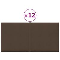 vidaXL Väggpaneler 12 st brun 30x15 cm tyg 0,54 m²