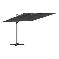 vidaXL Frihängande parasoll med ventilation antracit 400x300 cm