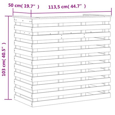 vidaXL Barbord 113,5x50x103 cm massivt douglasträ