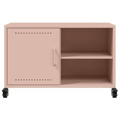 vidaXL Tv-bänk rosa 68x39x43,5 cm stål