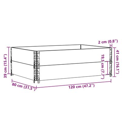 vidaXL Odlingslåda svart 120x80 cm massiv furu