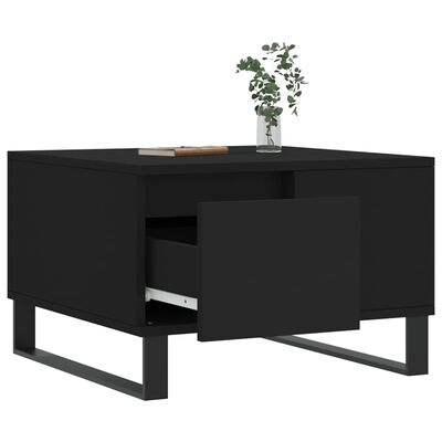 vidaXL Soffbord svart 55x55x36,5 cm konstruerat trä