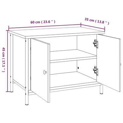 vidaXL Tv-bänk med dörrar rökfärgad ek 60x35x45 cm konstruerat trä