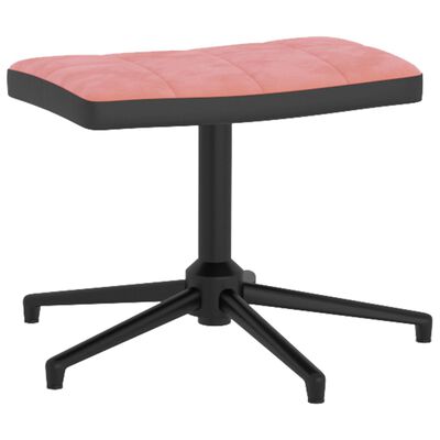 vidaXL Vilstol med fotpall rosa sammet och PVC