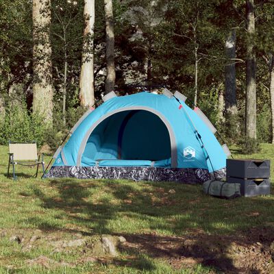 vidaXL Campingtält 4 personer blå snabbrest