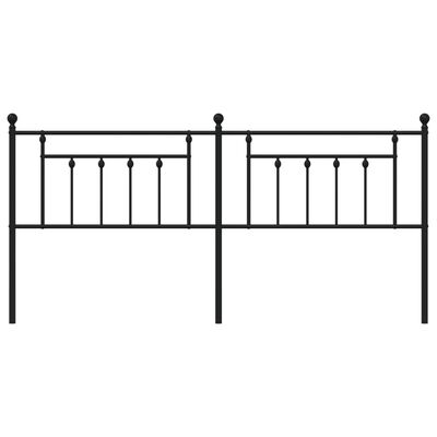 vidaXL Huvudgavel metall svart 193 cm