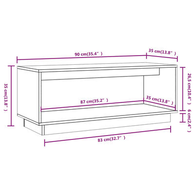 vidaXL Tv-bänk grå 90x35x35 cm massiv furu