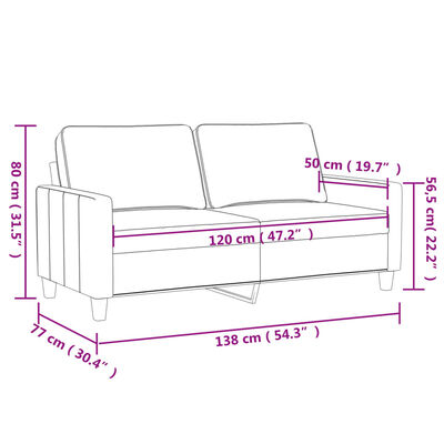 vidaXL 2-sitssoffa vinröd 120 cm tyg