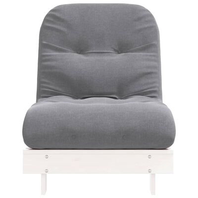 vidaXL Futonbäddsoffa med madrass vit 70x206x11 cm massiv furu