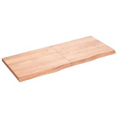 vidaXL Vägghylla ljusbrun 120x50x(2-4) cm behandlad massiv ek