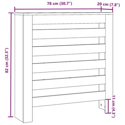 vidaXL Elementskydd artisian ek 78x20x82 cm konstruerat trä