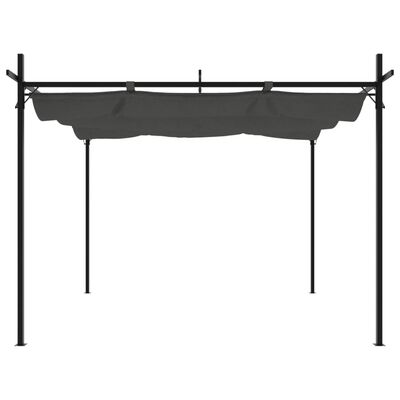 vidaXL Pergola med infällbart tak antracit 295x292x230 cm