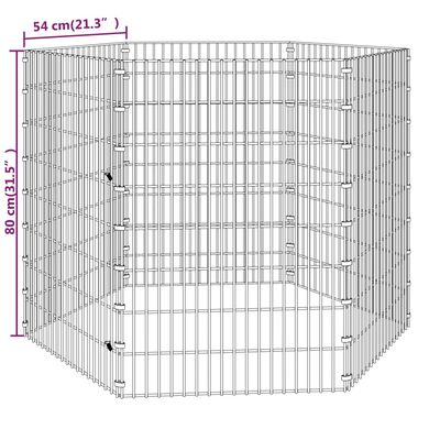 vidaXL Husdjursbur 6-panel 54x80 cm galvaniserat järn