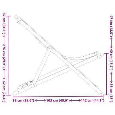 vidaXL Hopfällbar strandstol beige massivt eukalyptusträ och tyg