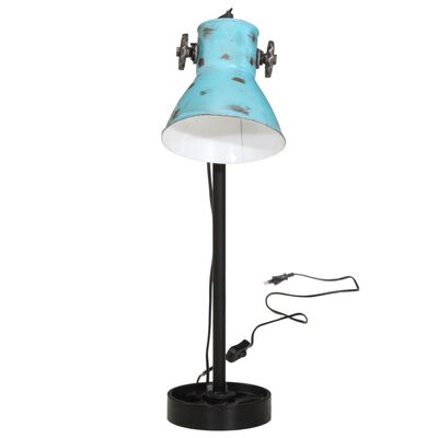 vidaXL Skrivbordslampa 25 W nött blå 15x15x55 cm E27