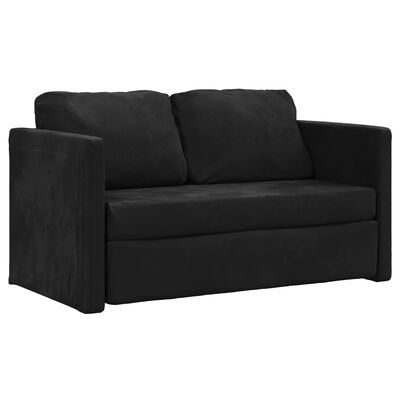 vidaXL Golvbäddsoffa 2-i-1 svart 122x204x55 cm sammet