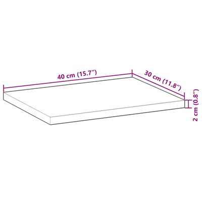 vidaXL Svävande hyllor 3 st 40x30x2 cm behandlat massivt akaciaträ