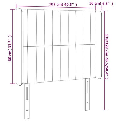 vidaXL Sänggavel LED grön 103x16x118/128 cm tyg