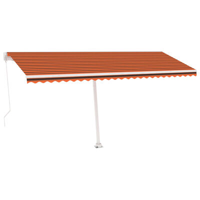 vidaXL Fristående markis manuellt infällbar 500x300 cm orange/brun