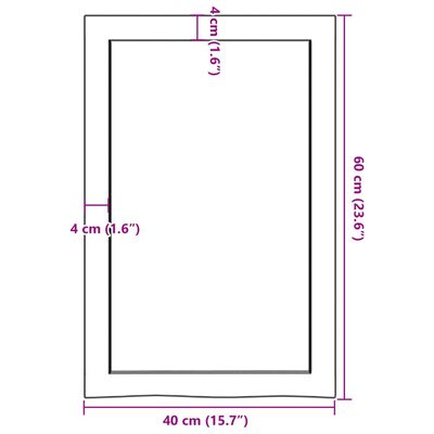 vidaXL Hyllplan 40x60x(2-6) cm obehandlad massiv ek