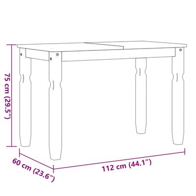 vidaXL Matbord Corona 112x60x75 cm massiv furu