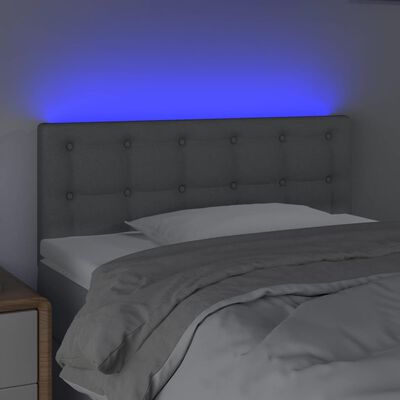 vidaXL Sänggavel LED ljusgrå 100x5x78/88 cm tyg