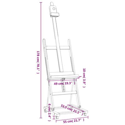 vidaXL Staffli 55x53,5x178 cm massivt bokträ