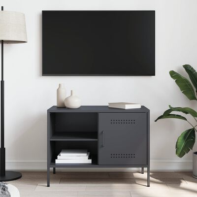 vidaXL Tv-bänk antracit 68x39x50,5 cm stål