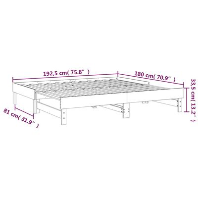 vidaXL Utdragbar dagbädd honungsbrun 2x(90x190) cm massiv furu