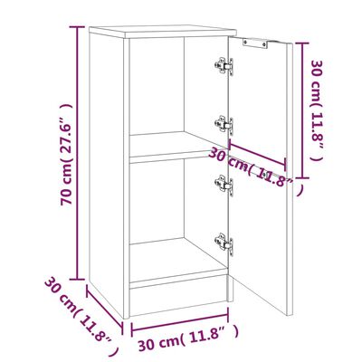 vidaXL Förvaringsskåp sonoma-ek 30x30x70 cm konstruerat trä