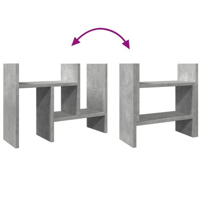 vidaXL Skrivbordshylla betonggrå 34,5x15,5x35,5 cm konstruerat trä