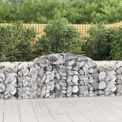 vidaXL Gabion bågformad 300x50x80/100 cm galvaniserat järn