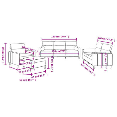 vidaXL Soffgrupp med kuddar 4 delar gräddvit tyg
