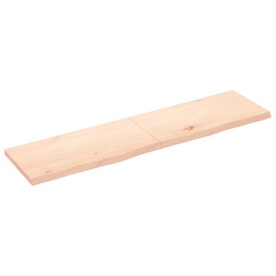 vidaXL Bänkskiva för badrum 160x40x(2-4) cm obehandlat massivt trä