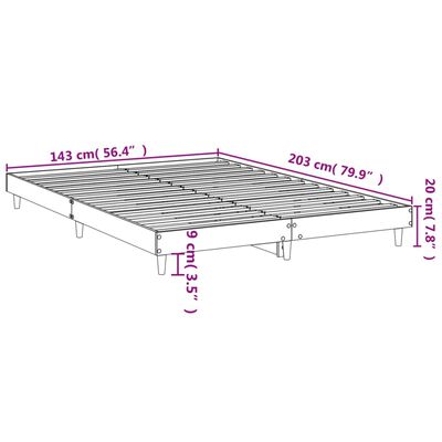 vidaXL Sängram utan madrass brun ek 140x200 cm konstruerad trä