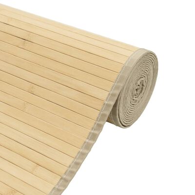 vidaXL Matta rektangulär ljus naturlig 100x400 cm bambu