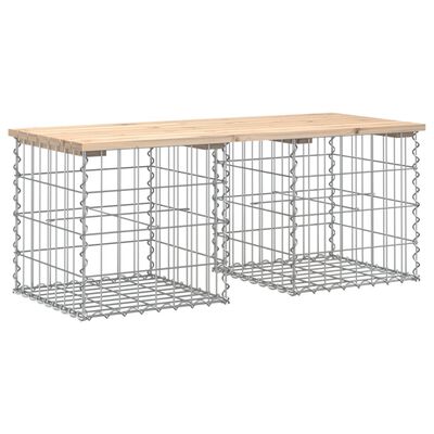 vidaXL Trädgårdsbänk gabion-design 103x44x42 cm massiv furu