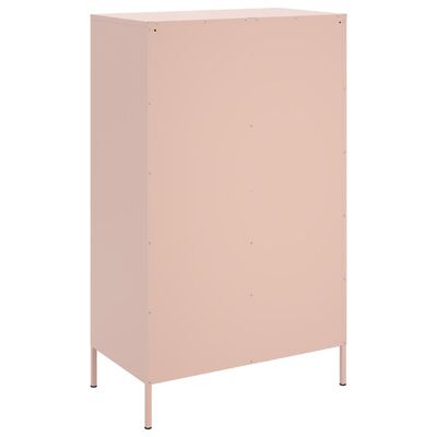 vidaXL Högskåp rosa 68x39x113 cm stål