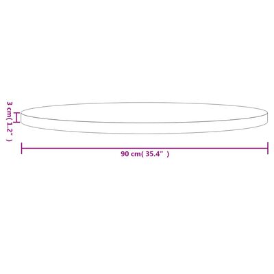 vidaXL Bordsskiva rund vit Ø90x3 cm massiv furu