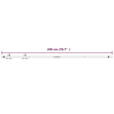 vidaXL Mini skjutdörrsbeslag för skåp kolstål vit 200 cm