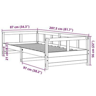 vidaXL Dagbädd utan madrass vaxad brun 80x200 cm massiv furu