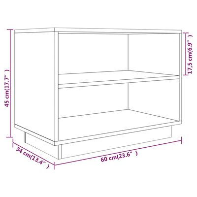 vidaXL Skoskåp honungsbrun 60x34x45 cm massiv furu