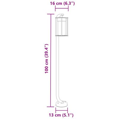 vidaXL Utomhusgolvlampor 3 st svart 100 cm rostfritt stål