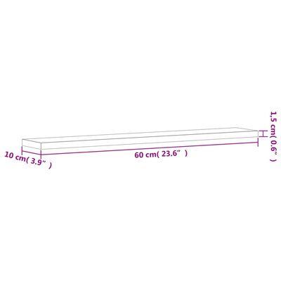 vidaXL Hyllplan 8 st grå 60x10x1,5 cm konstruerat trä