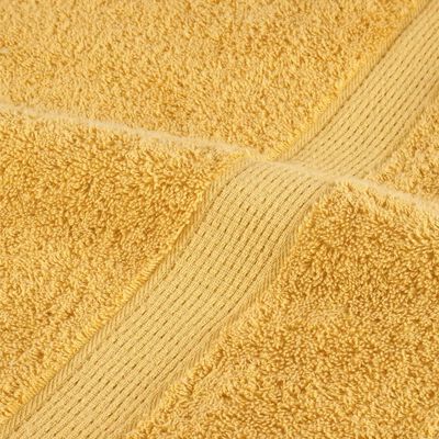 vidaXL Premium gästhanddukar SOLUND 2 st guld 30x50cm 600gsm