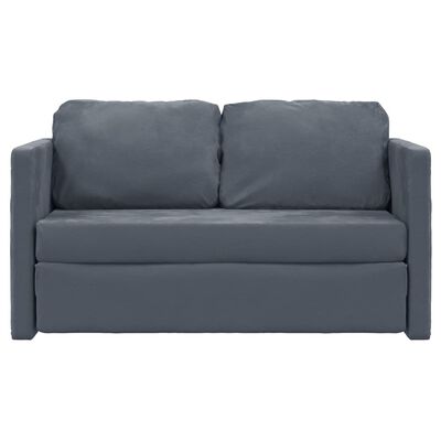 vidaXL Golvbäddsoffa 2-i-1 mörkgrå 122x204x55 cm sammet