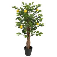 vidaXL Konstväxt citronträd med 3 stammar grön 85 cm PP